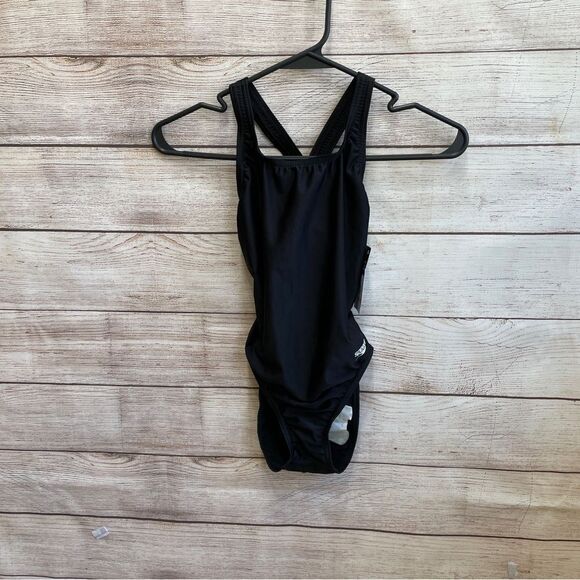 NEW WITH TAGS SPEEDO SOLID SUPER PROBACK ONE PIECE SWIMSUIT IN BLACK - Picture 3 of 7
